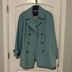 Aqua blue Lands End coat. Very cute and flattering.